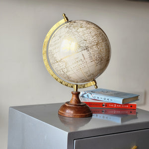 AROUND THE WORLD GLOBE IVORY