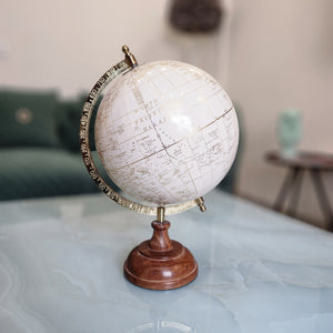 AROUND THE WORLD GLOBE IVORY
