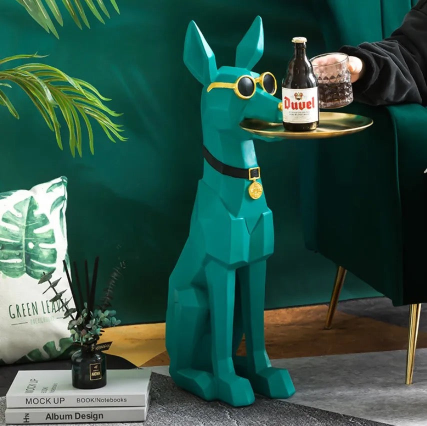 DASHING DOBERMAN DOG SERVER-BIG SIZE