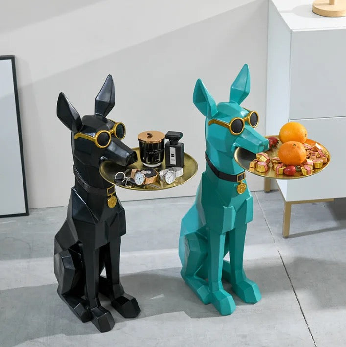 DASHING DOBERMAN DOG SERVER-BIG SIZE