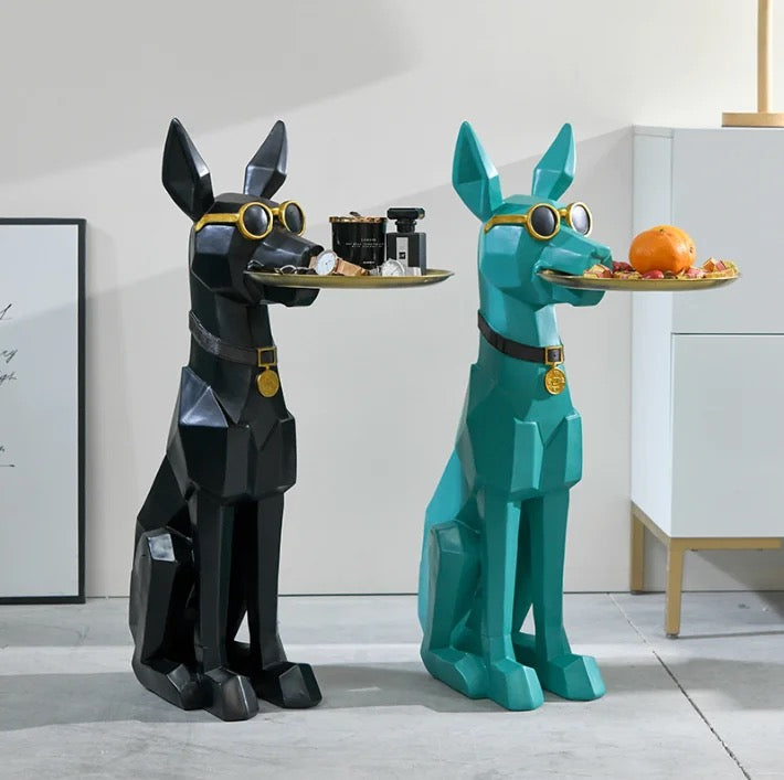 DASHING DOBERMAN DOG SERVER-BIG SIZE