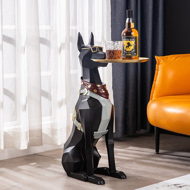 DOBERMAN BUTLER DOG ACCENT TABLE-BIG SIZE