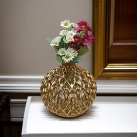 GOLDEN BLOOM METAL POT